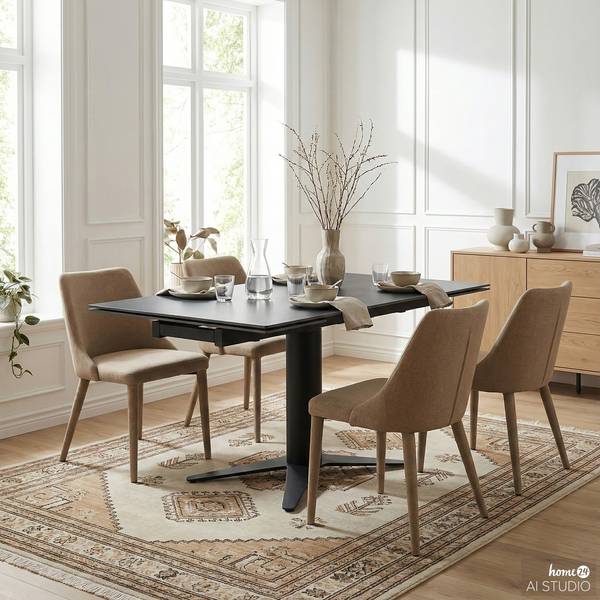 Tavolo da pranzo estraibile REHAV Ceramica / Ferro - grigio / Nero