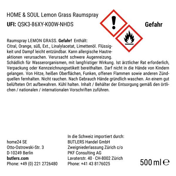 Parfum d'ambiance HOME&SOUL Lemongrass Verre / Parfum d’ambiance / Plastique - Transparent