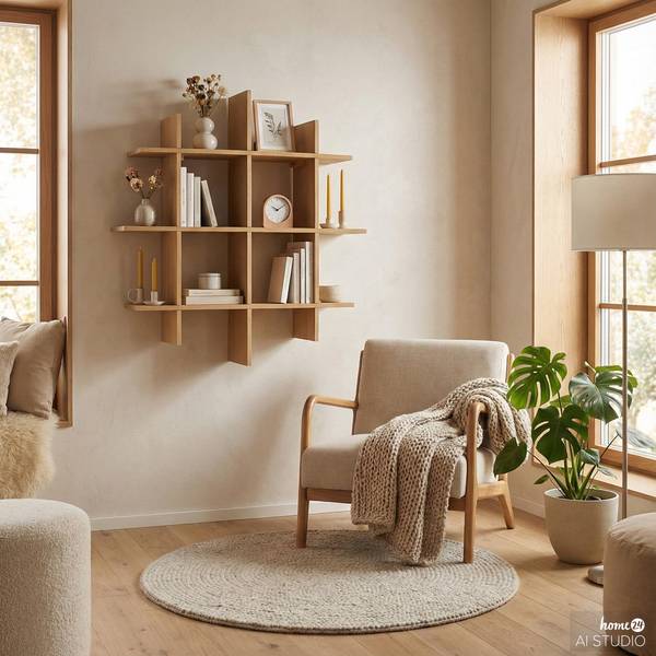 Gefineerde wandkast voor mokken SONDAY A sparrenhout