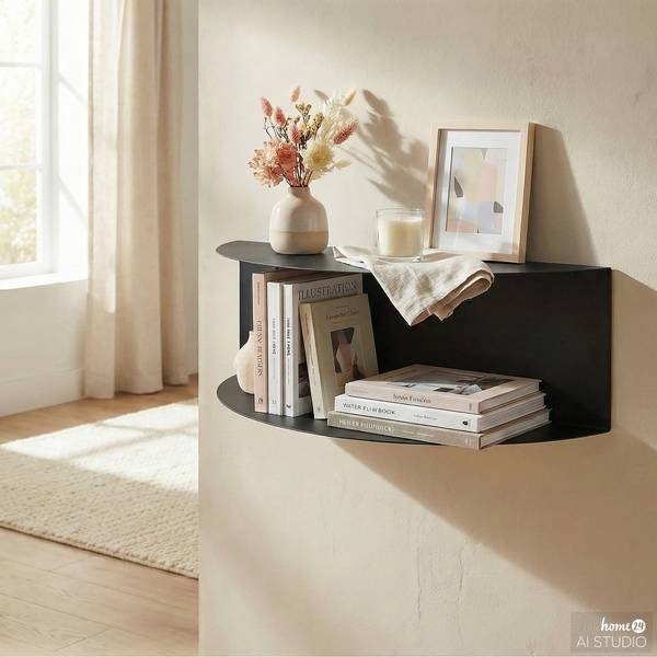 Mensola Beikou - mezza luna metallo - Nero