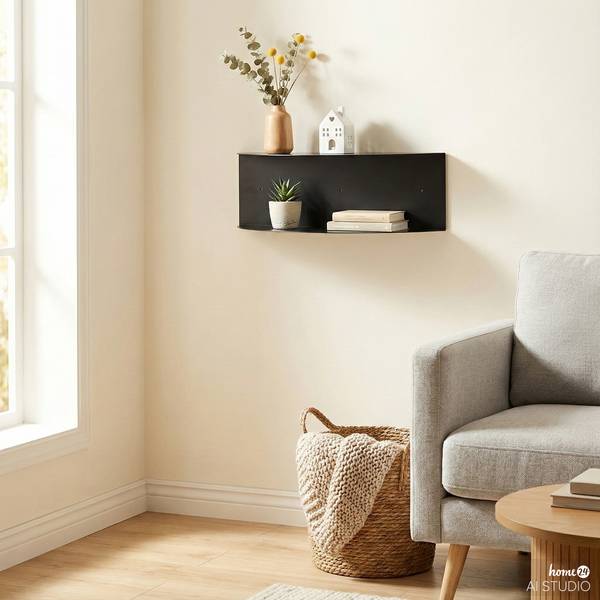 Mensola Beikou - mezza luna metallo - Nero