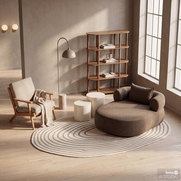 Beistelltisch Elipse rund 2er-Set Hochglanz Beige
