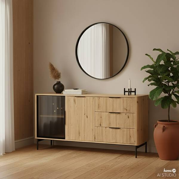 Madia Kivett Effetto rovere / Nero