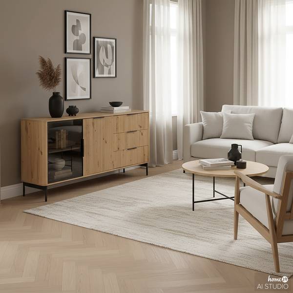 Madia Kivett Effetto rovere / Nero