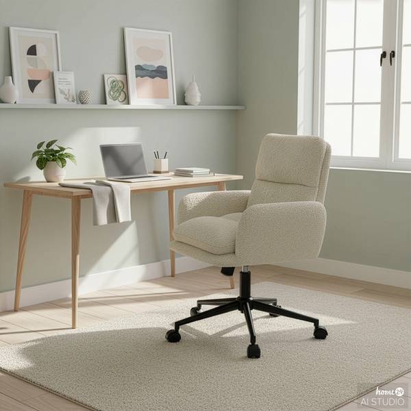 Bürostuhl MUSUDA Strukturstoff / Eisen - Creme / Schwarz