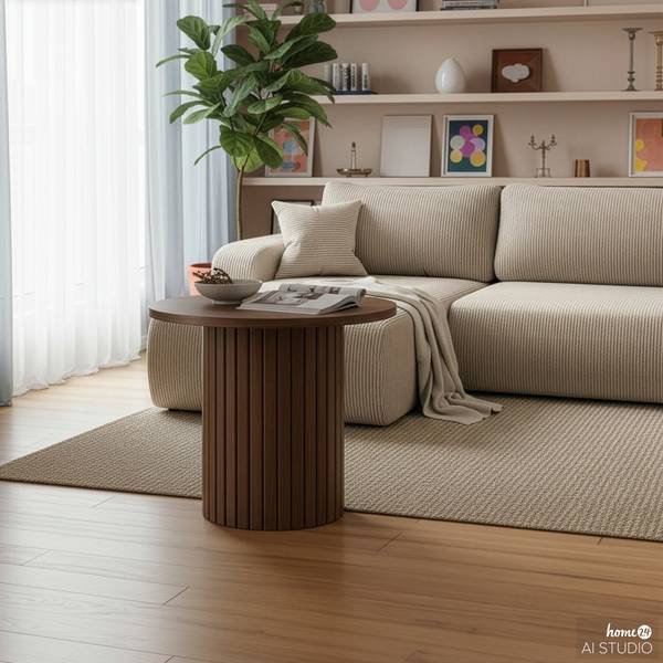 Beistelltisch BARAWOH 50 cm Echtholzfurnier - Walnuss