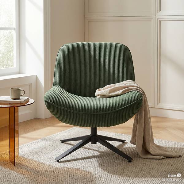 Drehsessel NEEBO Cordstoff Lola: Dunkelgrün