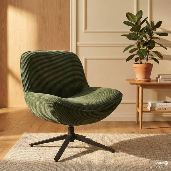 Drehsessel NEEBO Cordstoff Lola: Dunkelgrün