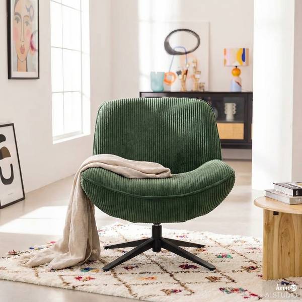 Drehsessel NEEBO Cordstoff Lola: Dunkelgrün