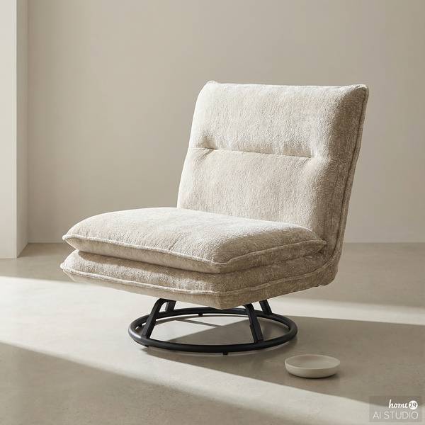 Fauteuil pivotant KELSO Tissu chenille Sydne: Beige