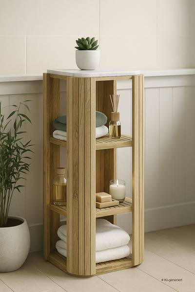 Scaffale Iyar Variante A Legno di acacia massello / marmo