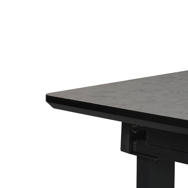 Tavolo pranzo allungabile Tesama Nero / Effetto marmo grigio