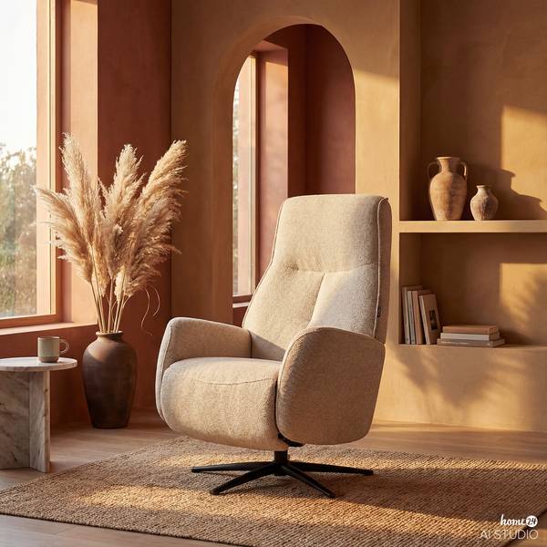 Relaxsessel LYOCHS Strukturstoff Libia: Beige