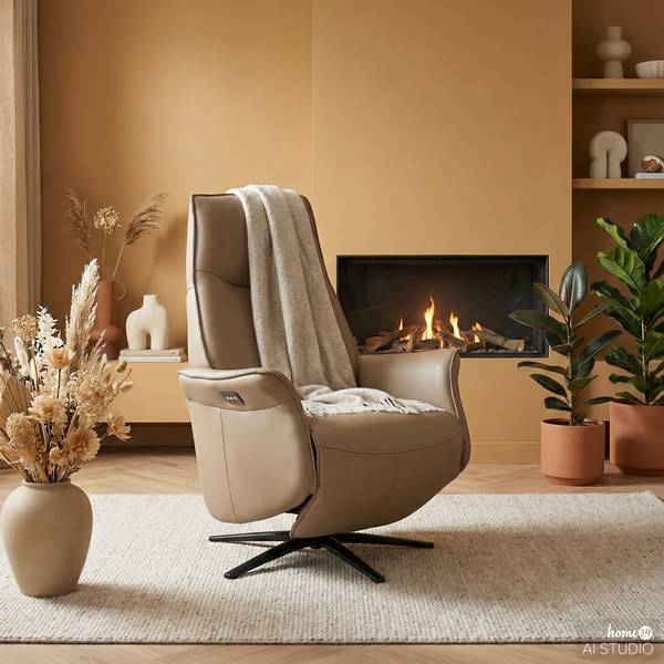 Fauteuil relax GERTYS Cuir Basia: Cappuccino