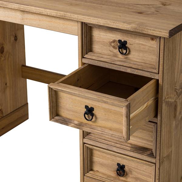 Schreibtisch FINCA RUSTICA 104 cm Kiefer massiv - Kiefer Natur