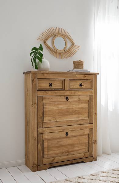 Scarpiera a ribalta FINCA RUSTICA Pino massello - Pino naturale