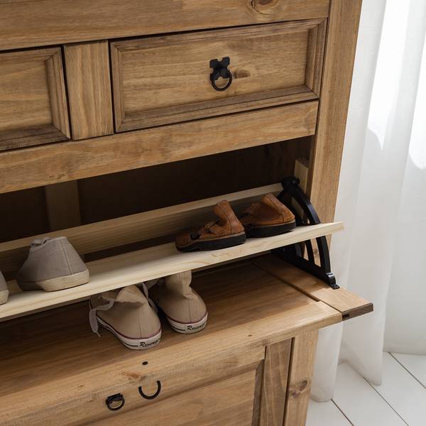 Scarpiera a ribalta FINCA RUSTICA Pino massello - Pino naturale