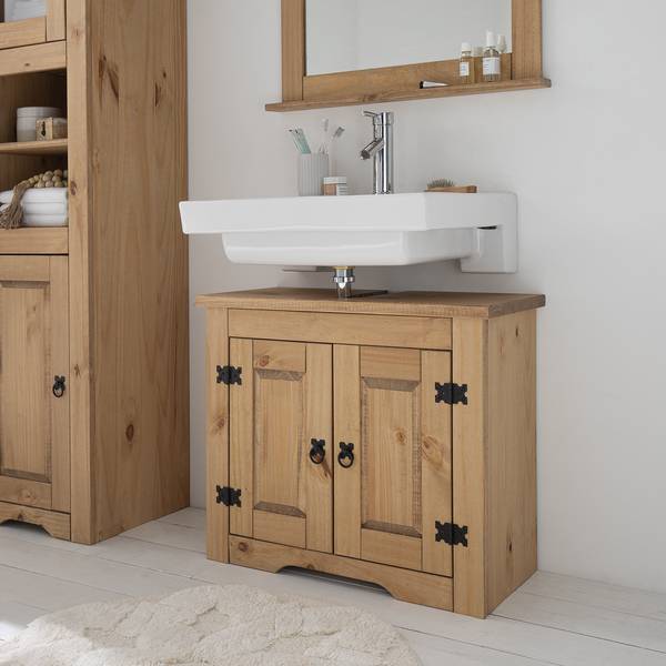 Waschbeckenunterschrank FINCA RUSTICA Kiefer massiv - Kiefer Natur