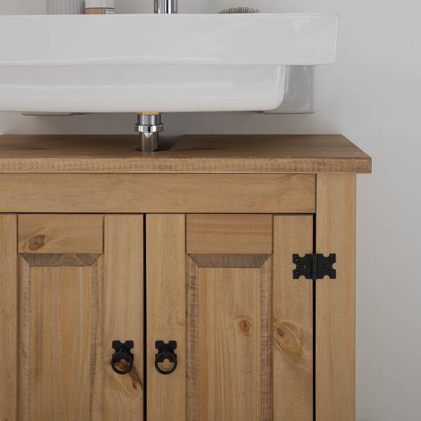 Waschbeckenunterschrank FINCA RUSTICA Kiefer massiv - Kiefer Natur