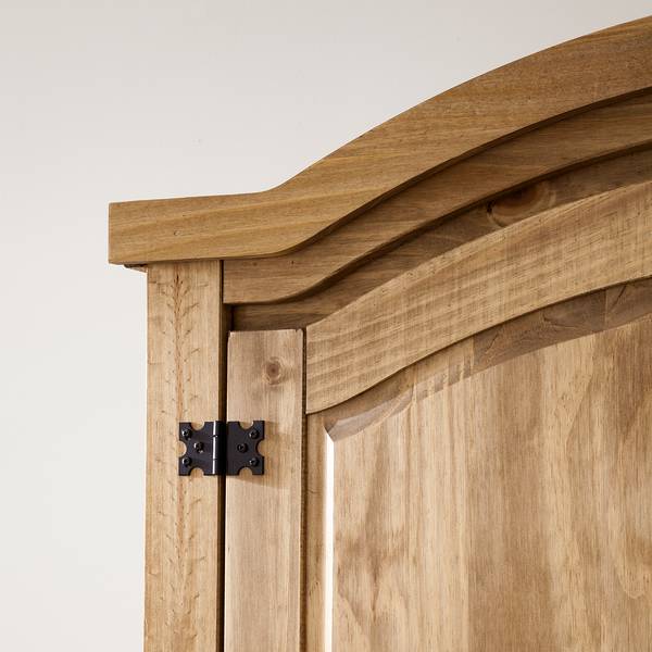 Armadio FINCA RUSTICA arrotondato Pino massello - Pino naturale - Larghezza: 149 cm