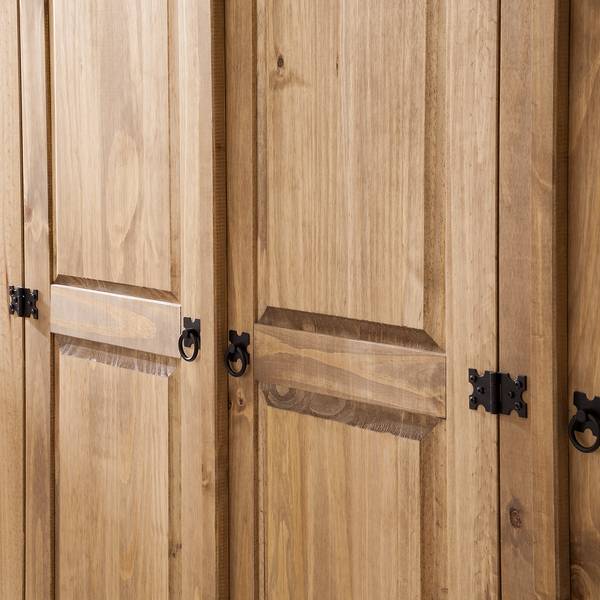 Armadio FINCA RUSTICA arrotondato Pino massello - Pino naturale - Larghezza: 149 cm