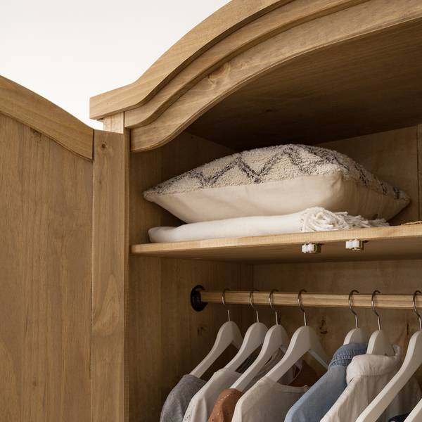 Armadio FINCA RUSTICA arrotondato Pino massello - Pino naturale - Larghezza: 149 cm