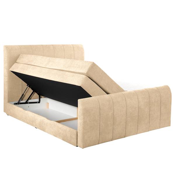 Boxspringbett Carieria Strukturstoff Asali: Beige - 160 x 200cm