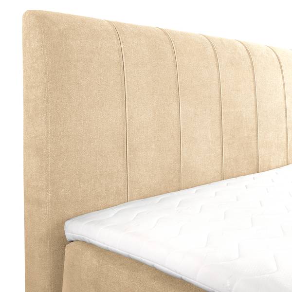 Boxspringbett Carieria Strukturstoff Asali: Beige - 160 x 200cm