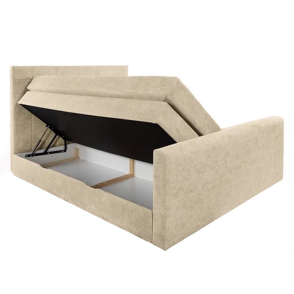 Letto boxspring Shakouzi - rettangolo Microfibra Sole: beige - 160 x 200cm