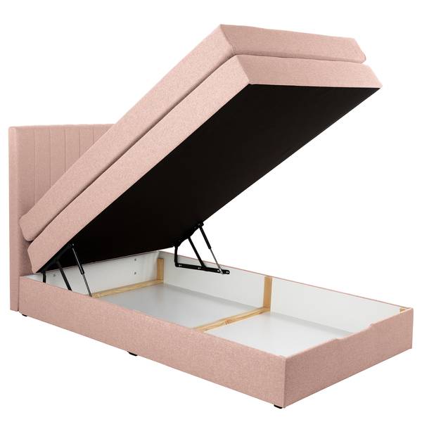 Lit boxspring Ghoripur - Type A Tissu Mavie: Rose - 90 x 200cm