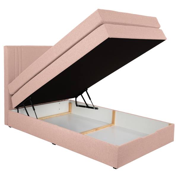 Boxspringbett Ghoripur - Typ B Webstoff Mavie: Rosa - 90 x 200cm