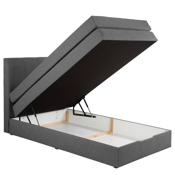 Boxspringbett Ghoripur - Typ C Webstoff Mavie: Basalt - 100 x 200cm