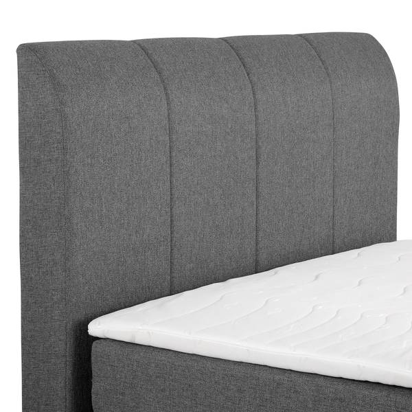 Boxspringbett Ghoripur - Typ C Webstoff Mavie: Basalt - 100 x 200cm