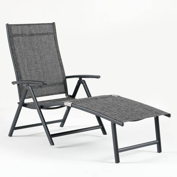 Gartenliege Lindy 2er-Set Aluminium / Textilene - Grau