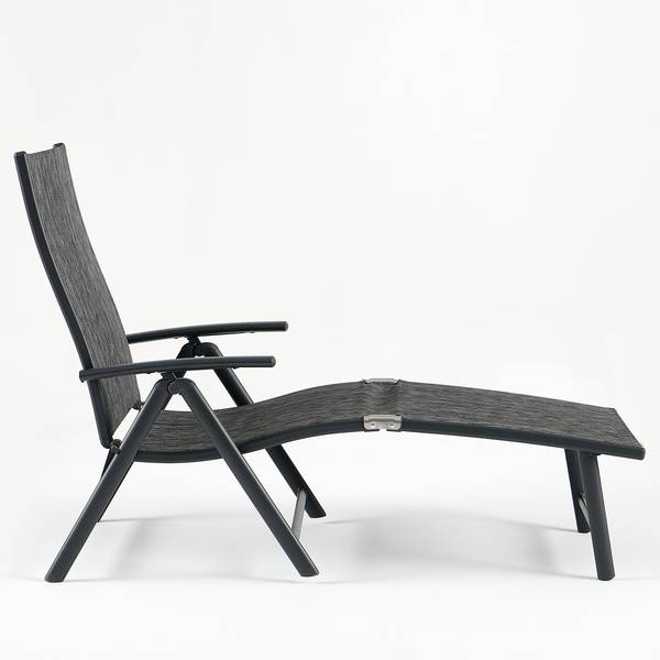 Gartenliege Lindy 2er-Set Aluminium / Textilene - Grau