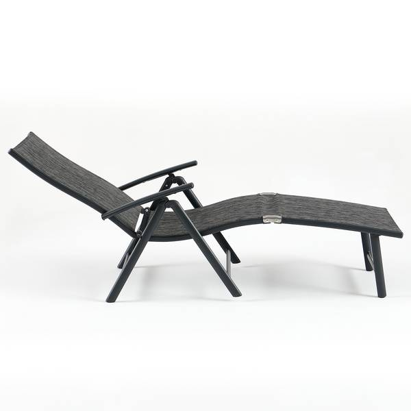 Gartenliege Lindy 2er-Set Aluminium / Textilene - Grau
