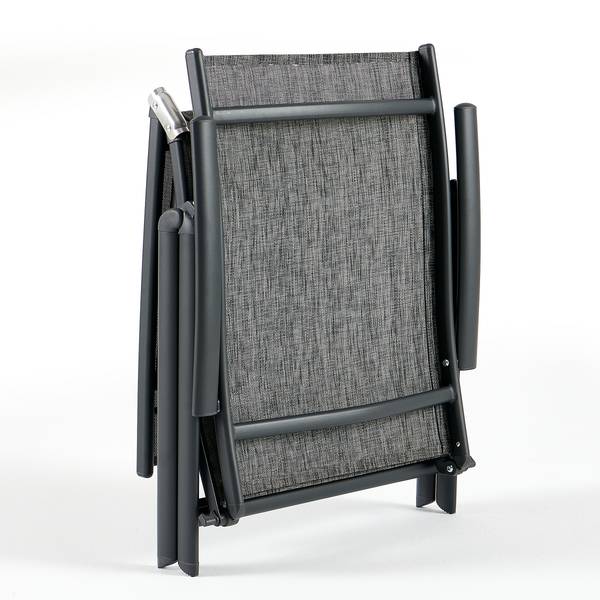 Gartenliege Lindy 2er-Set Aluminium / Textilene - Grau