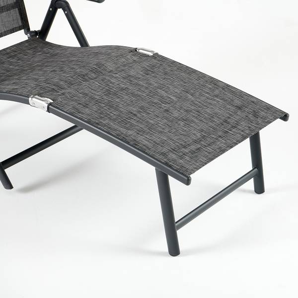 Gartenliege Lindy 2er-Set Aluminium / Textilene - Grau