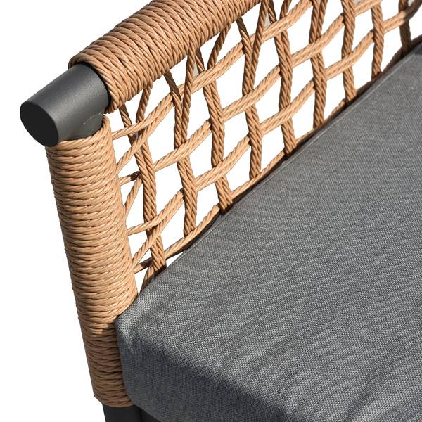 Salon de jardin Niro 4 pièces Acier / Tissu - Gris