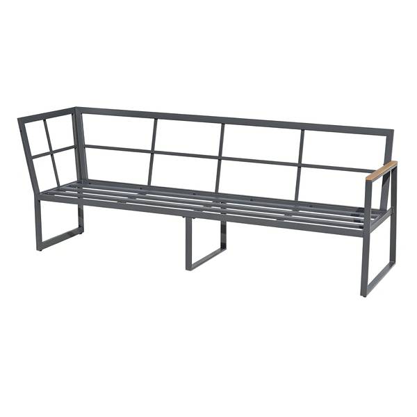 Ensemble repas-salon Orya 5 pièces Acier / Tissu - Gris