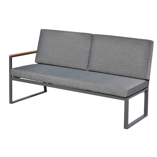 Ensemble repas-salon Orya 5 pièces Acier / Tissu - Gris