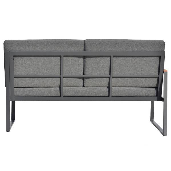 Ensemble repas-salon Orya 5 pièces Acier / Tissu - Gris