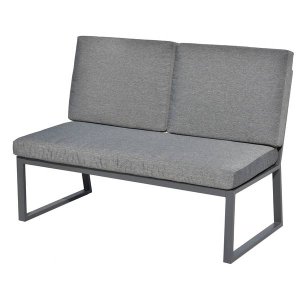 Ensemble repas-salon Orya 5 pièces Acier / Tissu - Gris