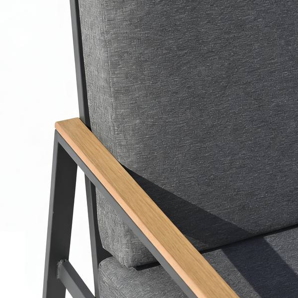 Ensemble repas-salon Orya 5 pièces Acier / Tissu - Gris