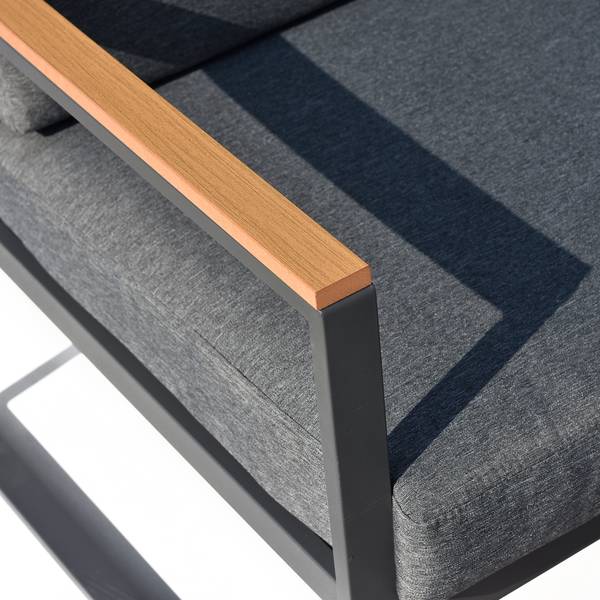 Ensemble repas-salon Orya 5 pièces Acier / Tissu - Gris