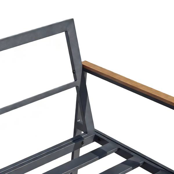Ensemble repas-salon Orya 5 pièces Acier / Tissu - Gris