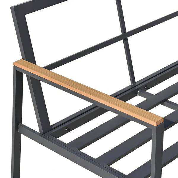 Ensemble repas-salon Orya 5 pièces Acier / Tissu - Gris