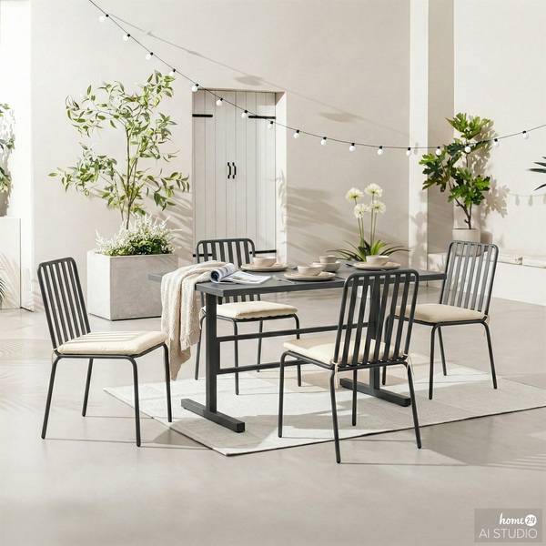 Tuinstoel Kuna set van 2 staal - antracietkleurig