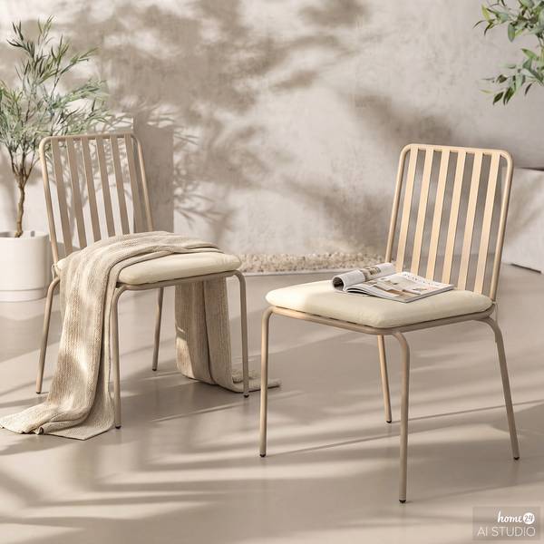 Gartenstuhl Kuna 2er-Set Stahl - Taupe