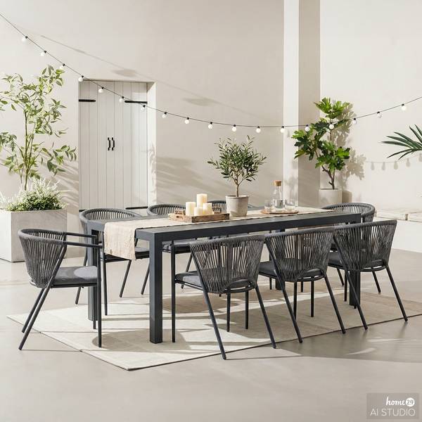 Ausziehbarer Gartentisch Yuvo Aluminium - Anthrazit